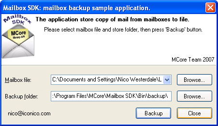 Development Tools Software, Mailbox SDK Screenshot