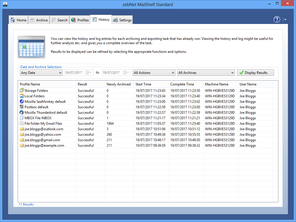 Email Tools Software, MailShelf Standard Screenshot