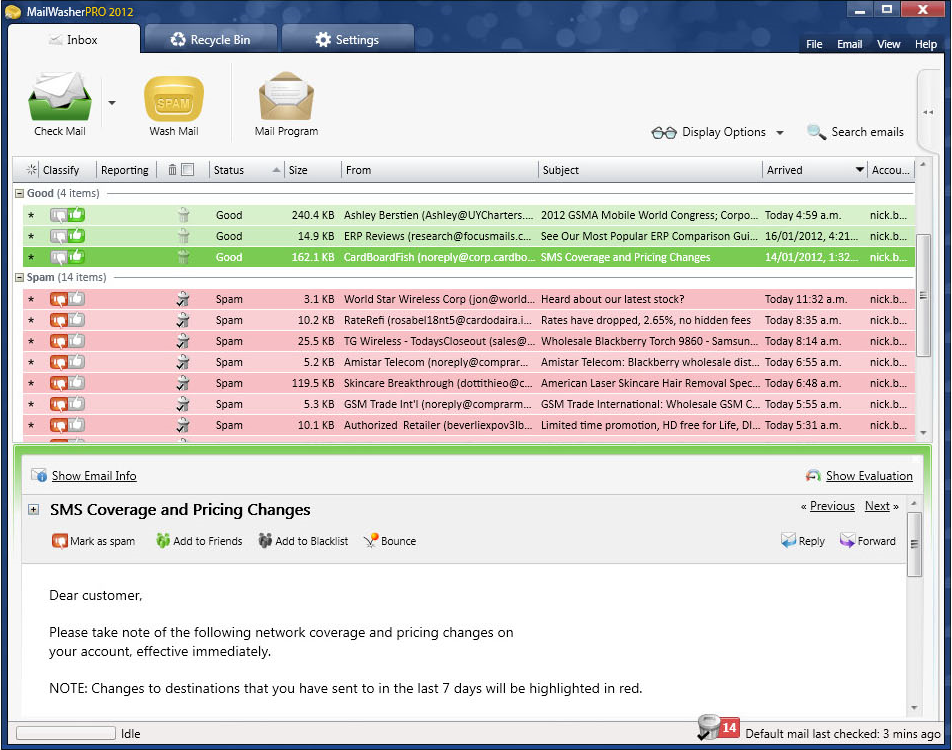 MailWasher Pro 2012 Screenshot