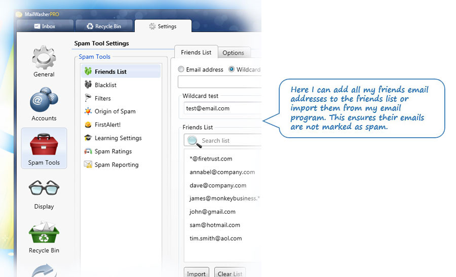 MailWasher Pro, Security Software Screenshot