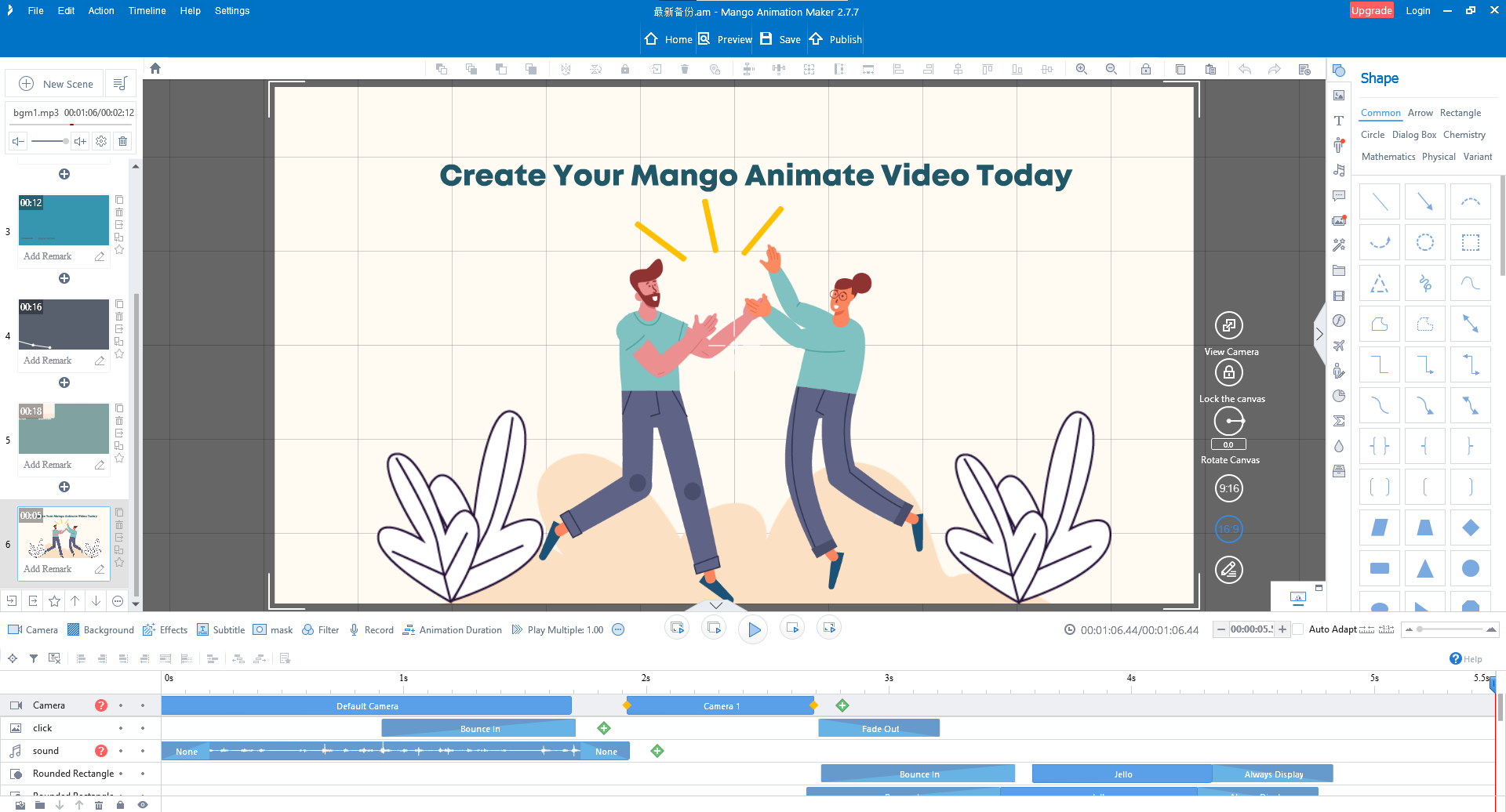 Mango Animate Animation Maker Lifetime, Video Software Screenshot