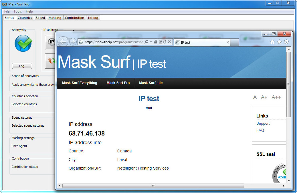 Mask Surf Pro, Access Restriction Software Screenshot