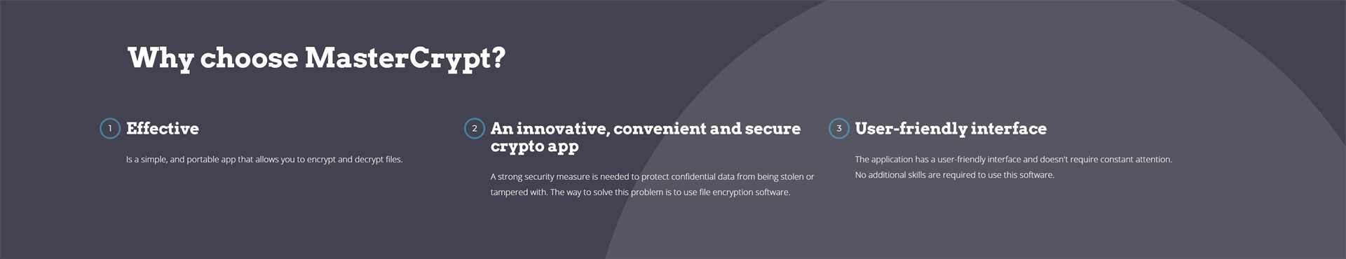 MasterCrypt, Encryption Software Screenshot