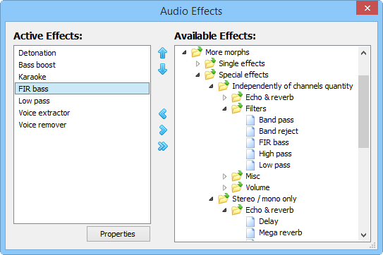 Media Player Morpher PLUS, Audio Software, Music Software Screenshot