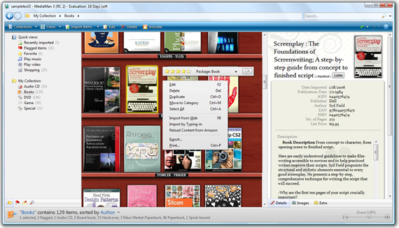 MediaMan, Hobby, Educational & Fun Software, Cataloging Software Screenshot