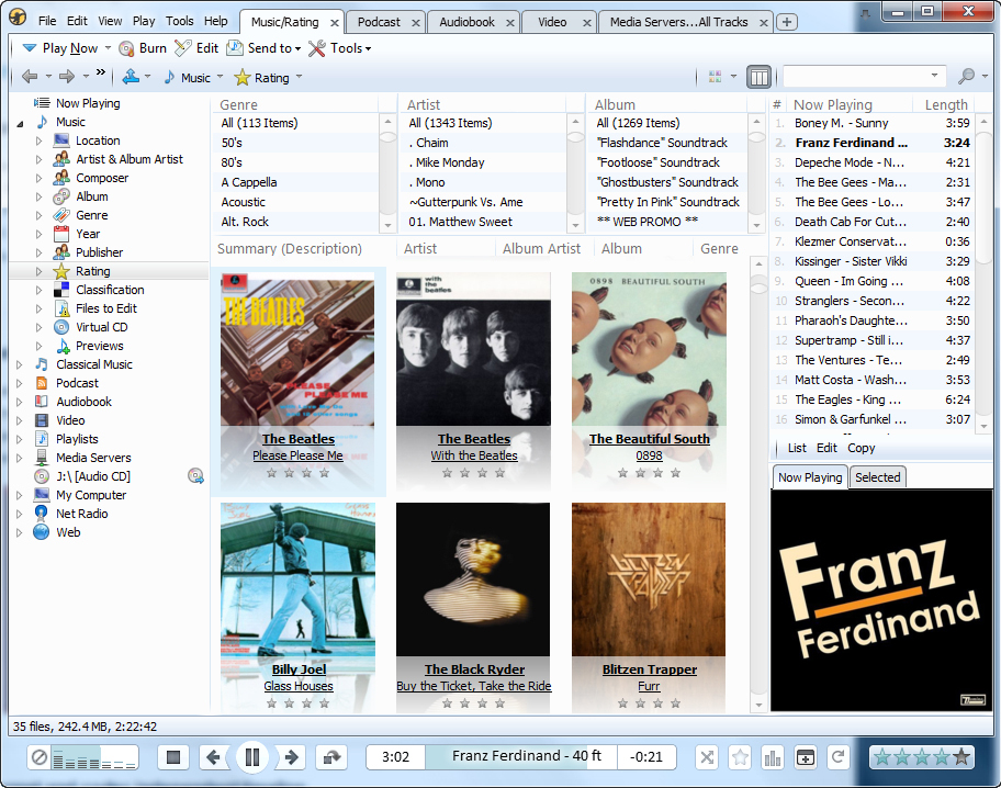 MediaMonkey, Audio Player Software Screenshot