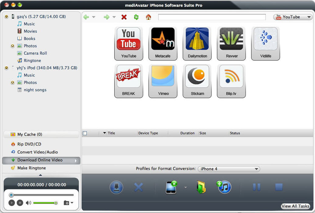Video Converter Software, mediAvatar iPhone Software Suite Pro Screenshot