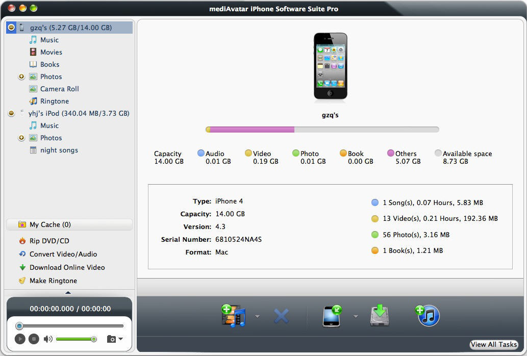 mediAvatar iPhone Software Suite Pro Screenshot