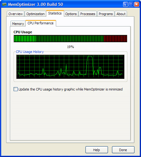 System Tweaker Software, MemOptimizer Screenshot