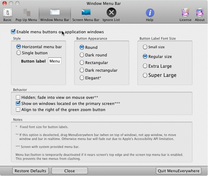 Desktop Enhancements Software Screenshot