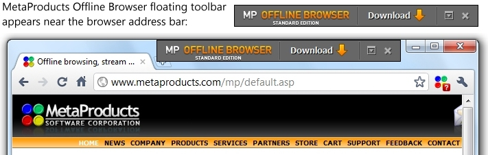 Internet Download Manager Software, MetaProducts Offline Browser Screenshot