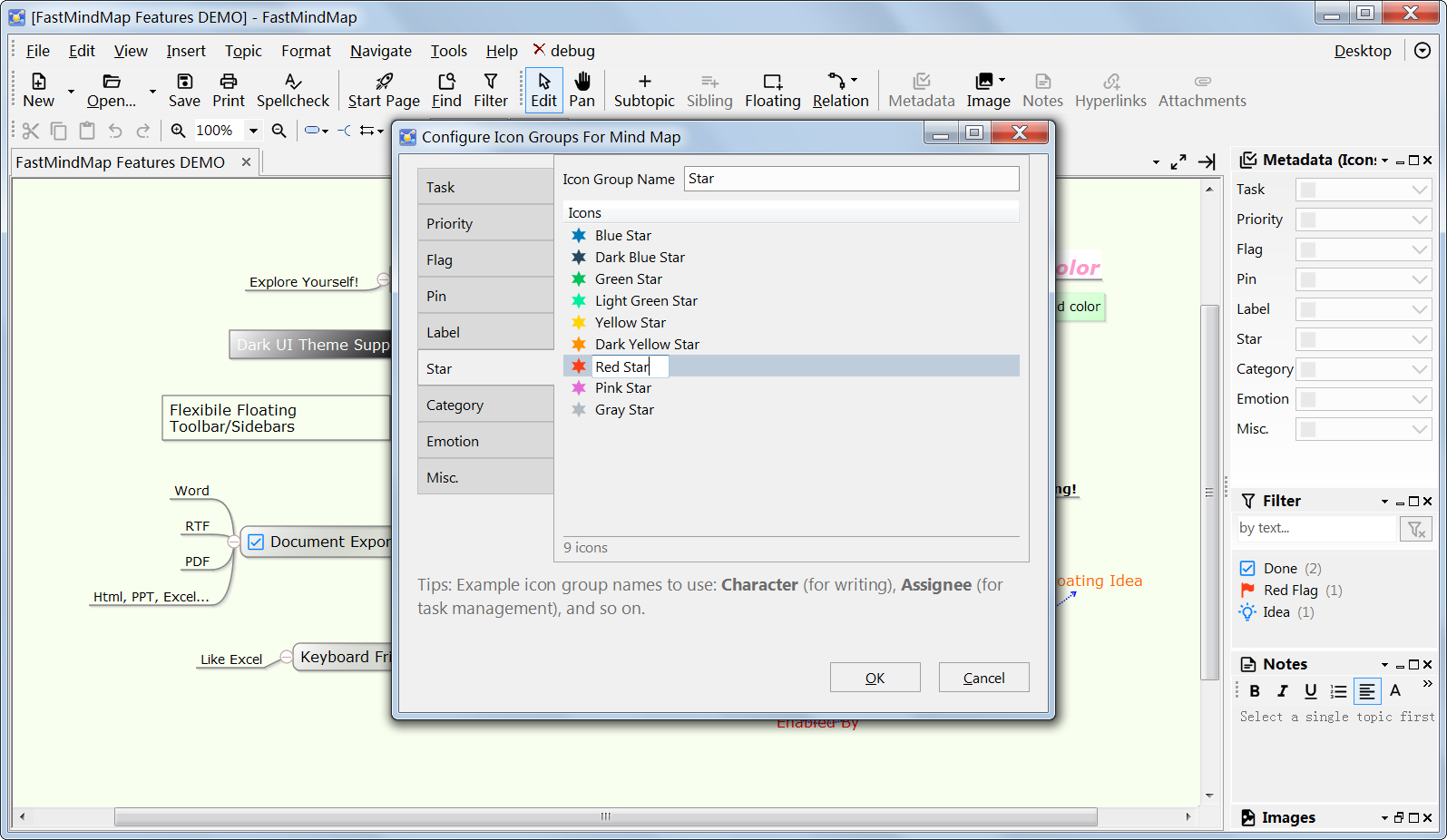 FastMindMap, Productivity Software Screenshot