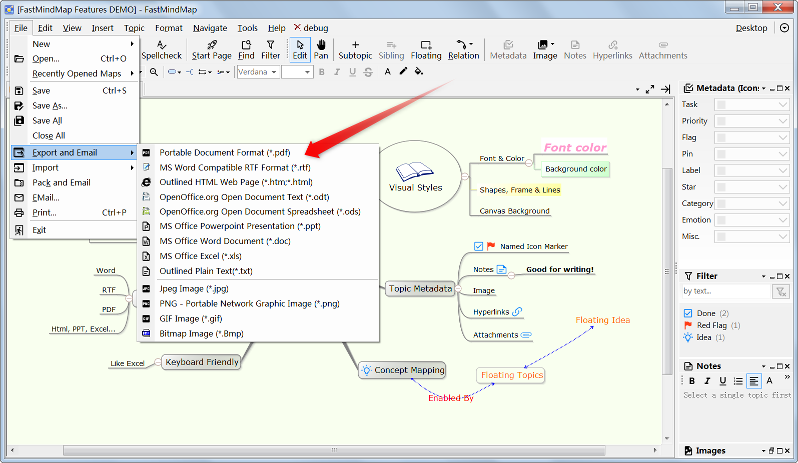 Productivity Software, FastMindMap Screenshot