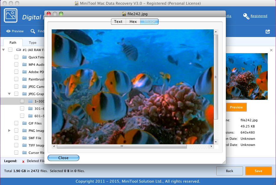 MiniTool Mac Data Recovery Personal Version, Recovery Software Screenshot
