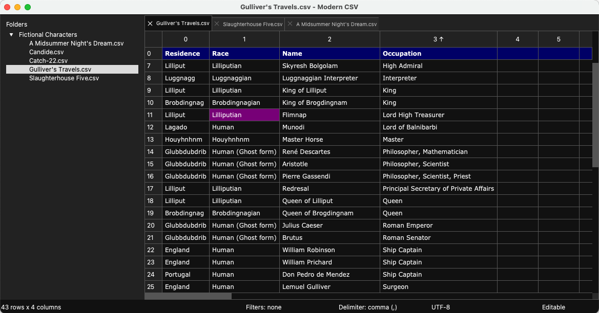 Modern CSV, Software Utilities Screenshot