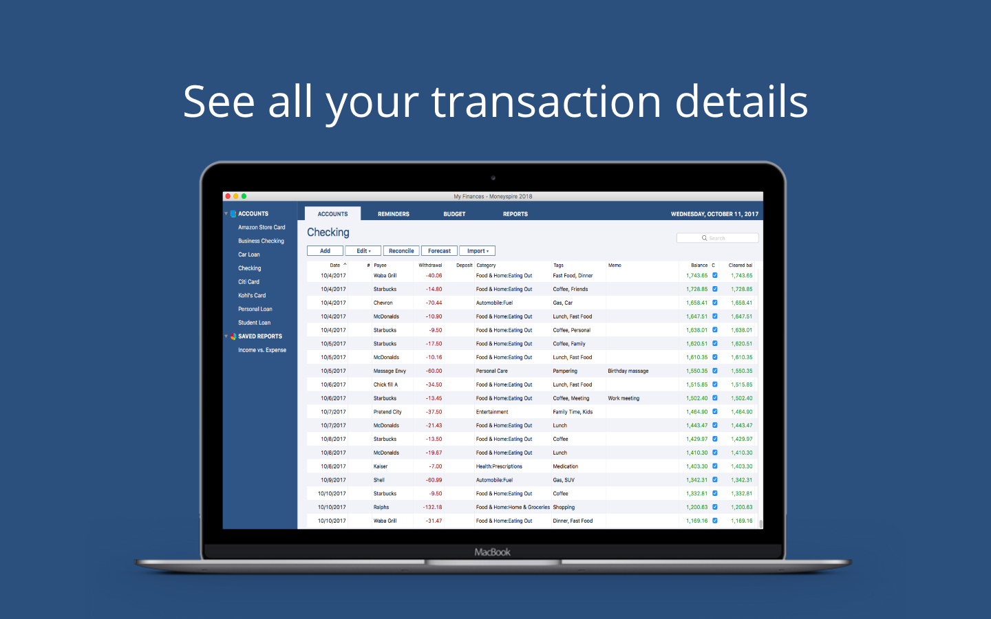 Finance Software Screenshot
