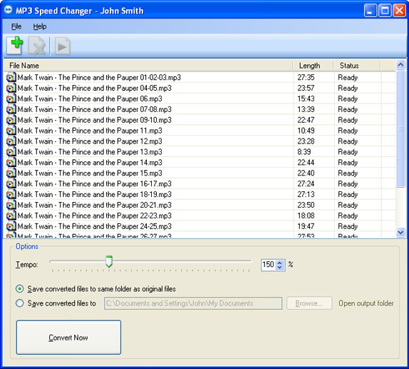 MP3 Speed Changer Screenshot