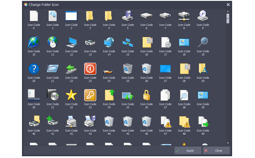 MSTech Folder Icon Pro, Desktop Enhancements Software Screenshot