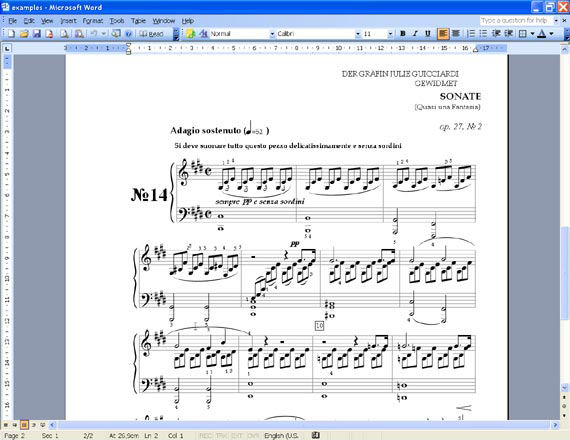 Music Making in MS Word Screenshot