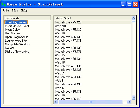 Macros Software Screenshot