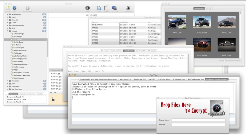 myVault, Encryption Software Screenshot