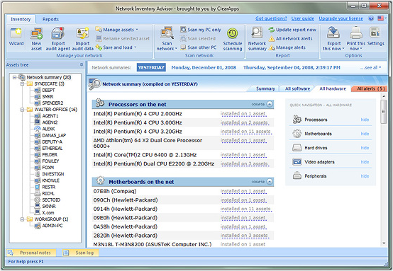 System Inventory Software, Network Inventory Advisor Screenshot