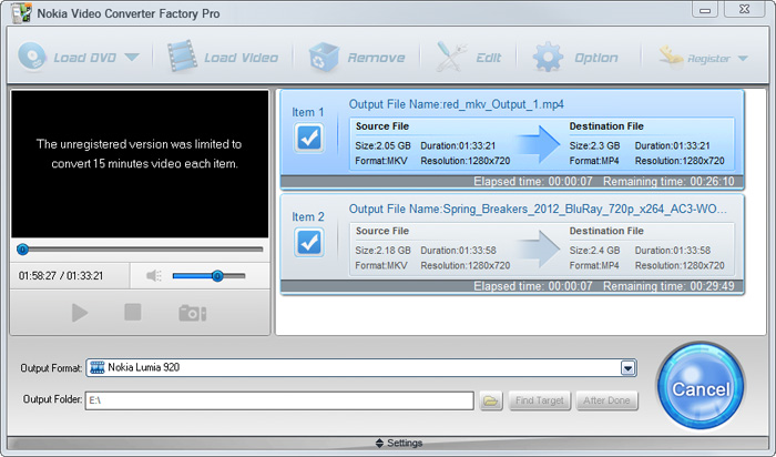 Nokia Video Converter Factory Pro, Video Converter Software Screenshot