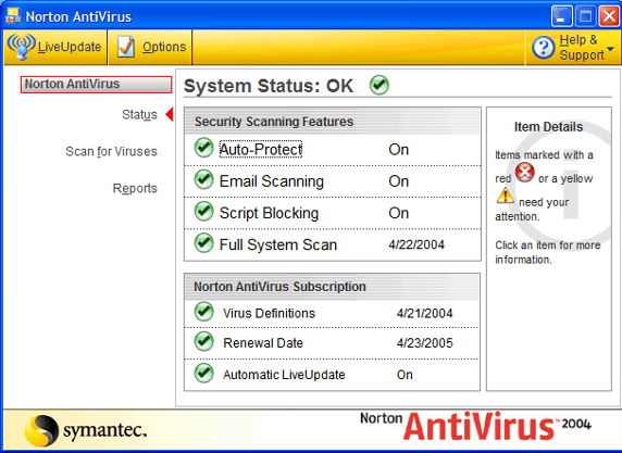 Norton AntiVirus 2008 Screenshot