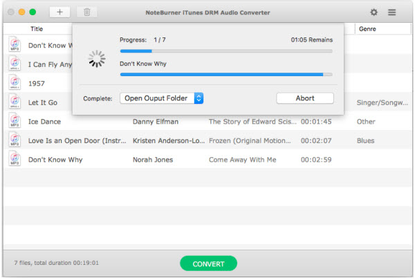 NoteBurner iTunes DRM Audio Converter, Audio Software, Audio Conversion Software Screenshot