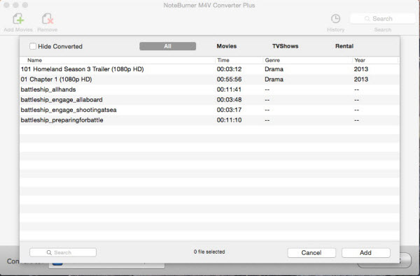NoteBurner M4V Converter Plus for Mac, Video Converter Software Screenshot