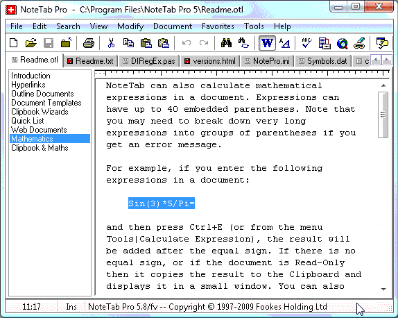 NoteTab Pro, HTML Editor Software Screenshot
