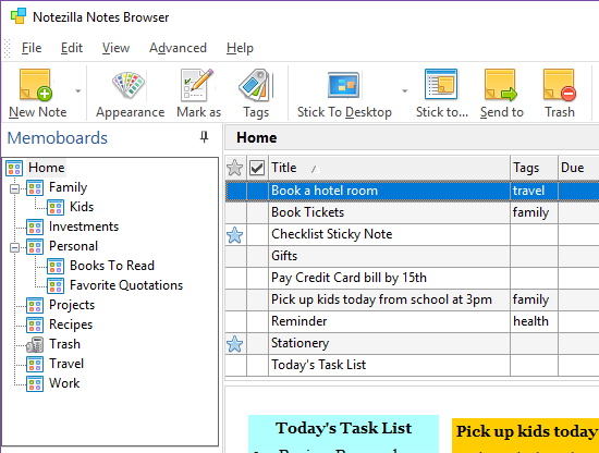 Notezilla 8, Productivity Software, Notes Software Screenshot