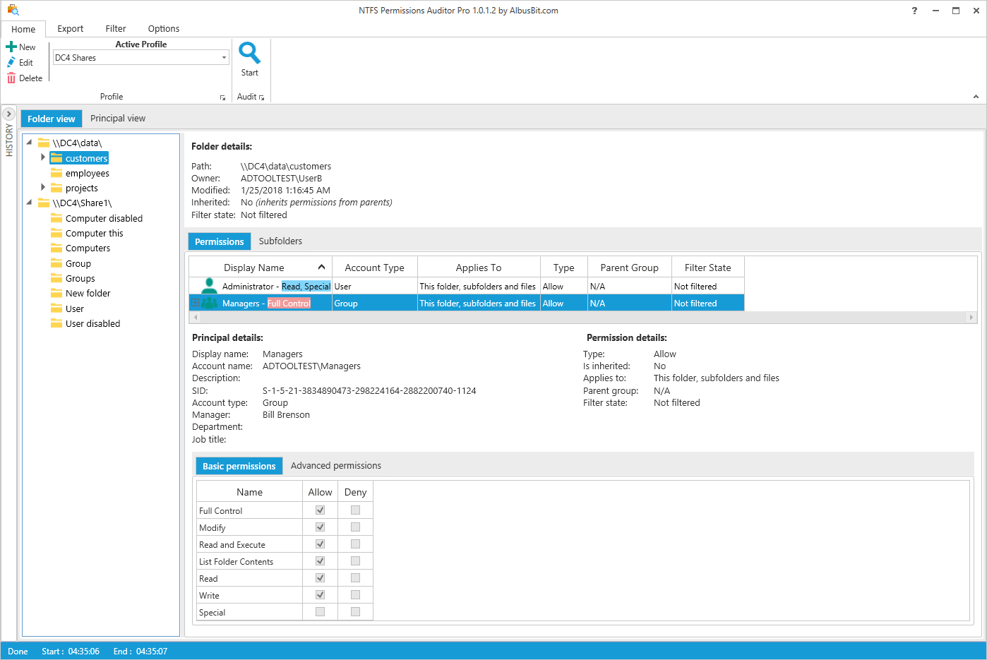 NTFS Permissions Auditor Pro Screenshot