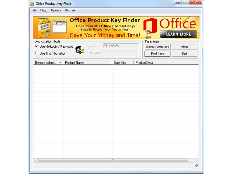 Office Product Key Finder Screenshot