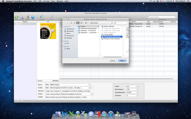 Ondesoft AudioBook Converter for Mac, Audio Conversion Software Screenshot
