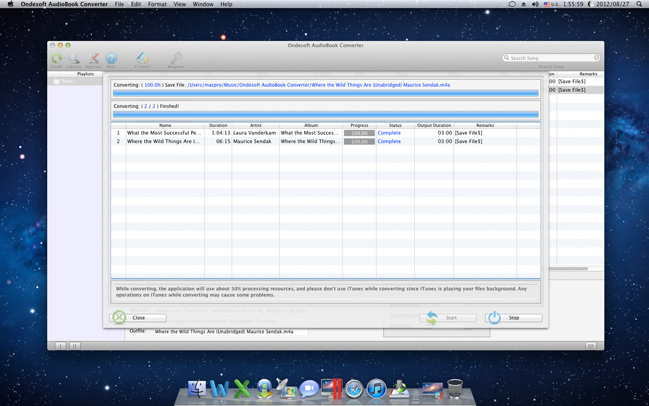 Audio Software, Ondesoft AudioBook Converter for Mac Screenshot