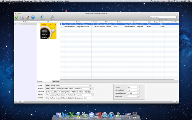 Ondesoft AudioBook Converter for Mac Screenshot