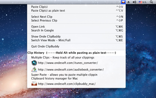 Ondesoft ClipBuddy for Mac, Clipboard Software Screenshot