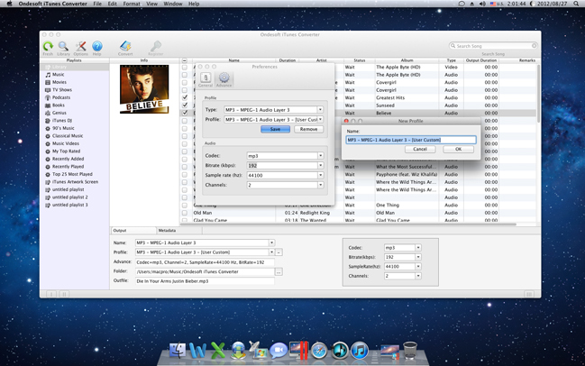 Ondesoft iTunes Converter, Audio Software Screenshot