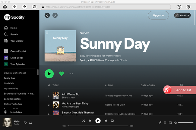 Ondesoft Spotify Music Converter, Audio Conversion Software Screenshot