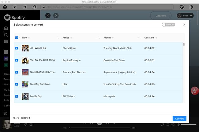 Ondesoft Spotify Music Converter, Audio Software Screenshot