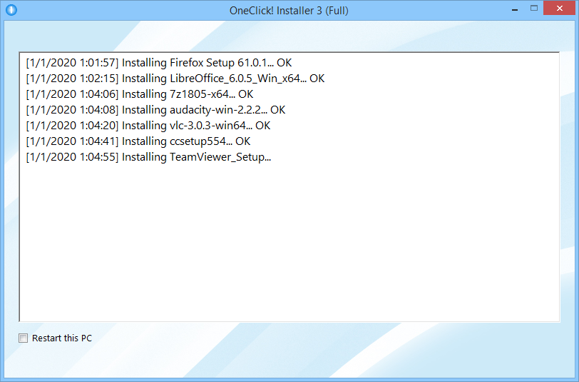 Other Utilities Software, OneClick! Installer 3 (Full) Screenshot