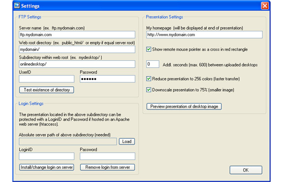 Online Desktop Presenter, Remote Access Software Screenshot