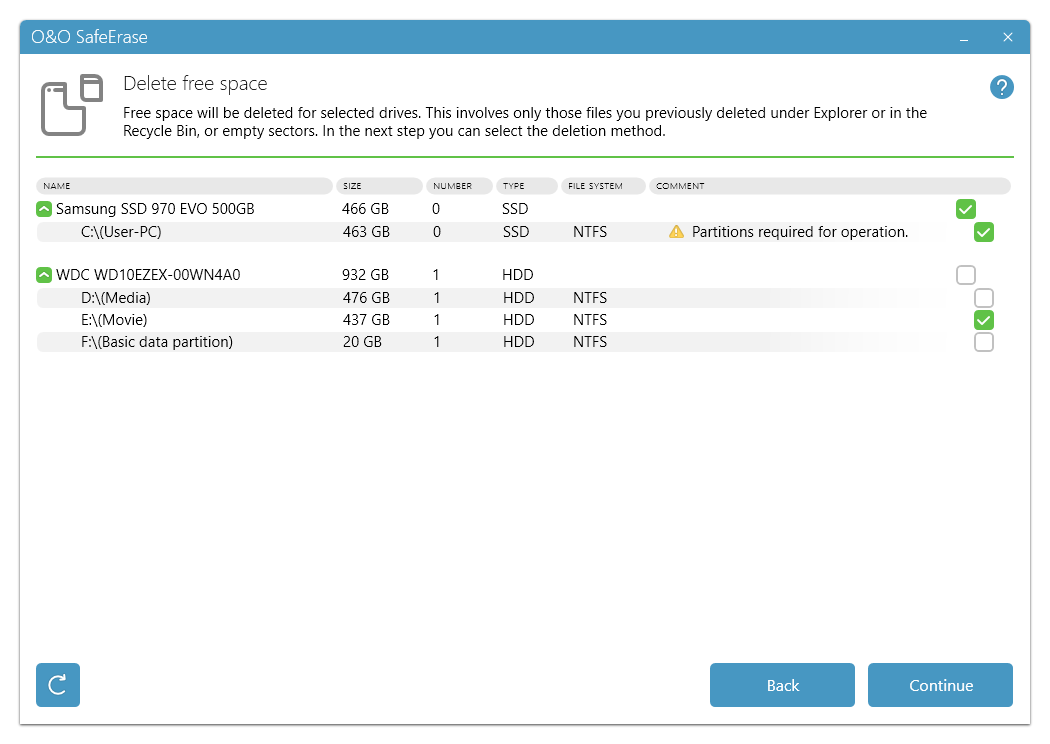 O&O SafeErase Professional Edition, Security Software Screenshot