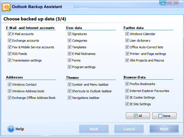 Outlook Backup Assistant 7 Screenshot 8