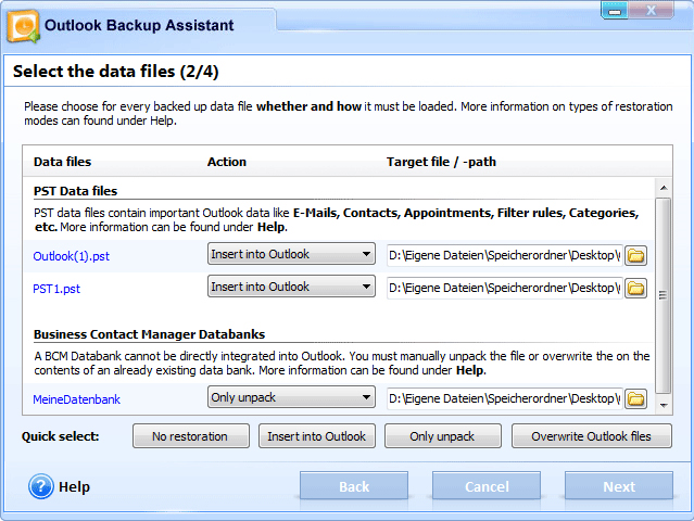 Outlook Backup Assistant 7, Security Software, Backup Email Software Screenshot