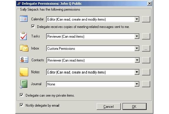 Outlook Delegation Manager, Email Tools Software Screenshot