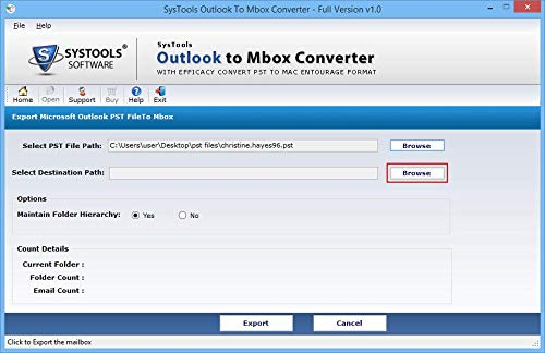 Outlook to MBOX Screenshot