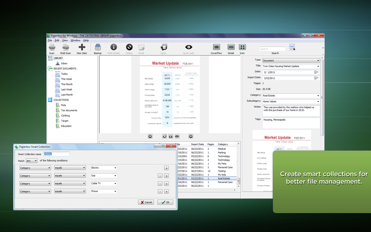Paperless, Document Management Software Screenshot