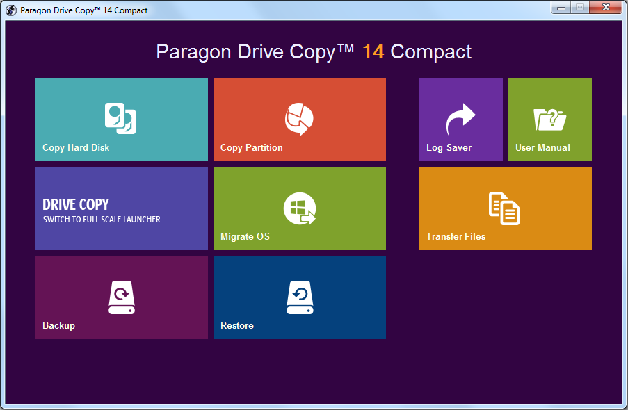 Paragon Drive Copy 14 Compact Screenshot